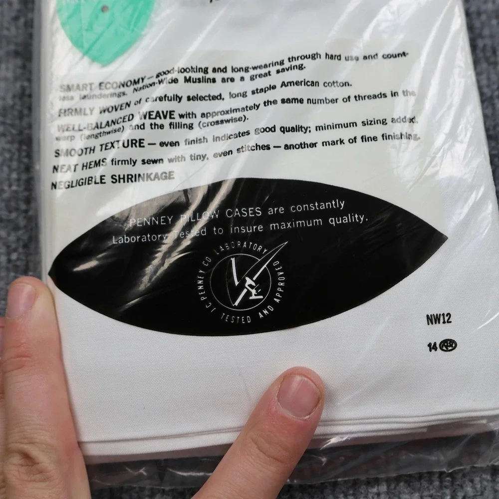 Vintage‎ Penney's Nation-Wide Muslin Pillow Cases 42x36 100% Cotton NIP Set Of 2